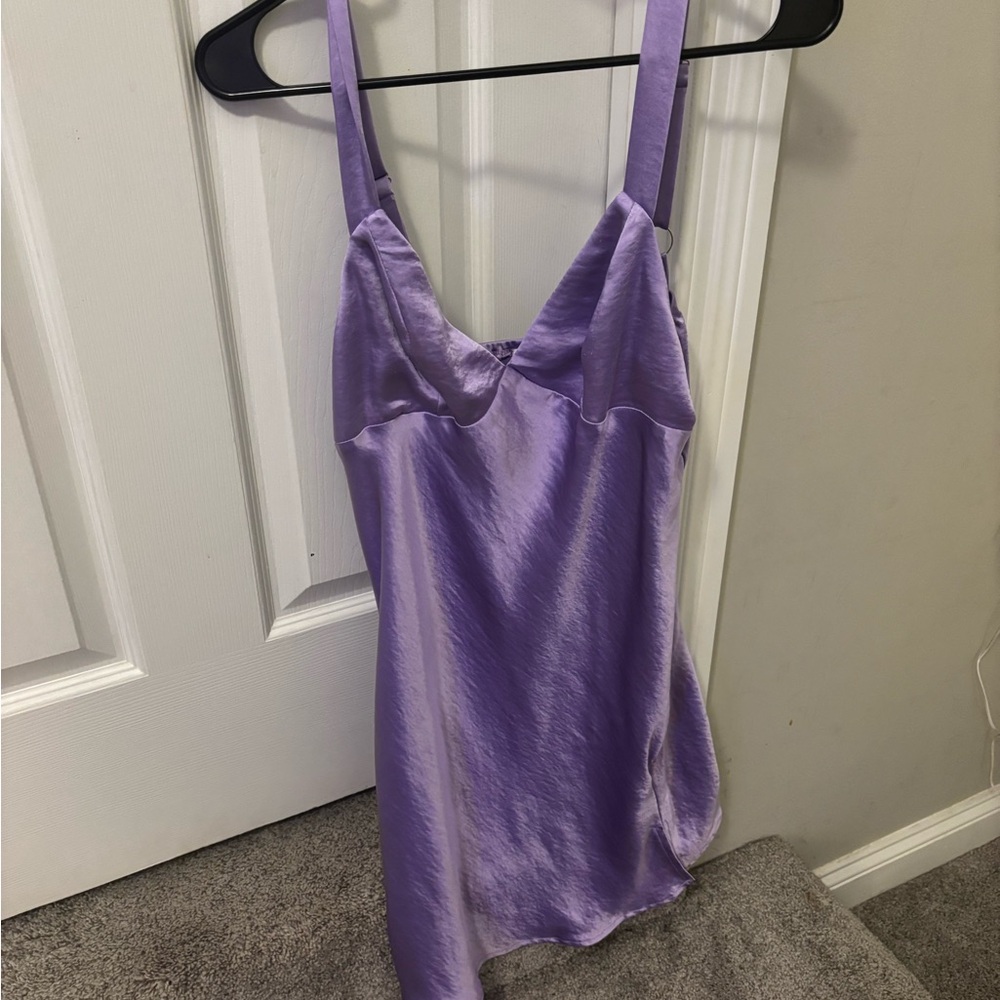 Princess Polly Purple Satin Chemise with V-Neck
